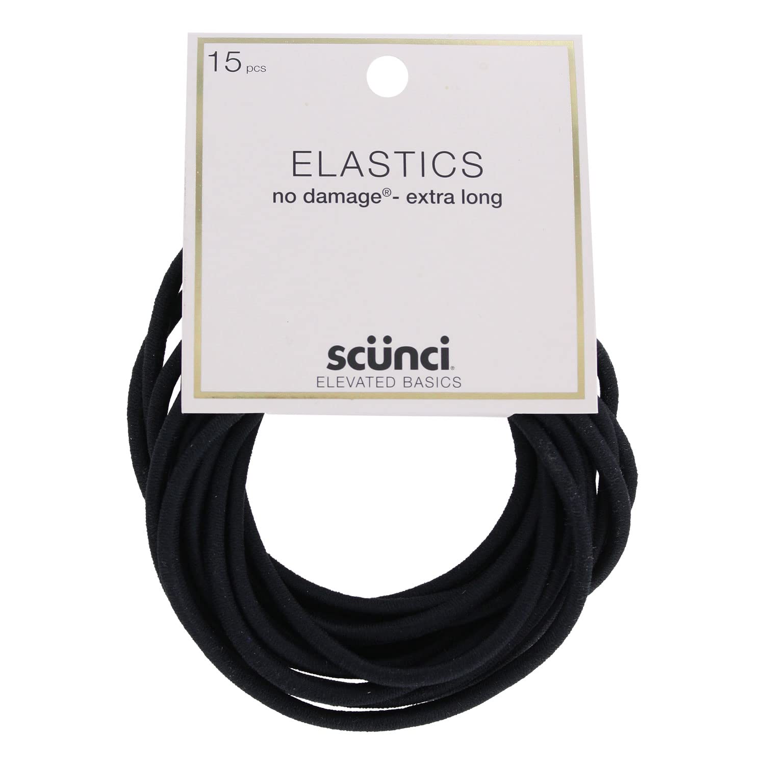 Amazon.com : Scunci 4mm No Damage Extra Long Elastics - 15pk Black